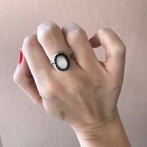 SOLD Vintage sterling silver, mother of pearl ring